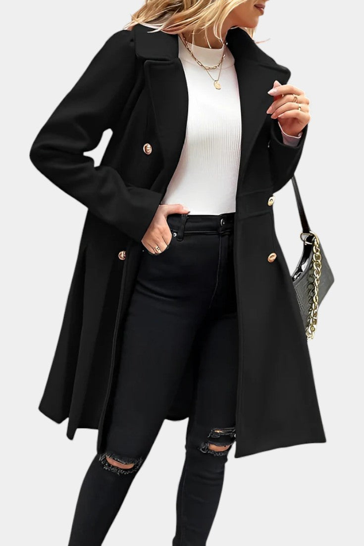 Aurélie - Manteau trapèze à double boutonnage
