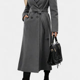 Fabienne - Manteau long à carreaux et ceinture