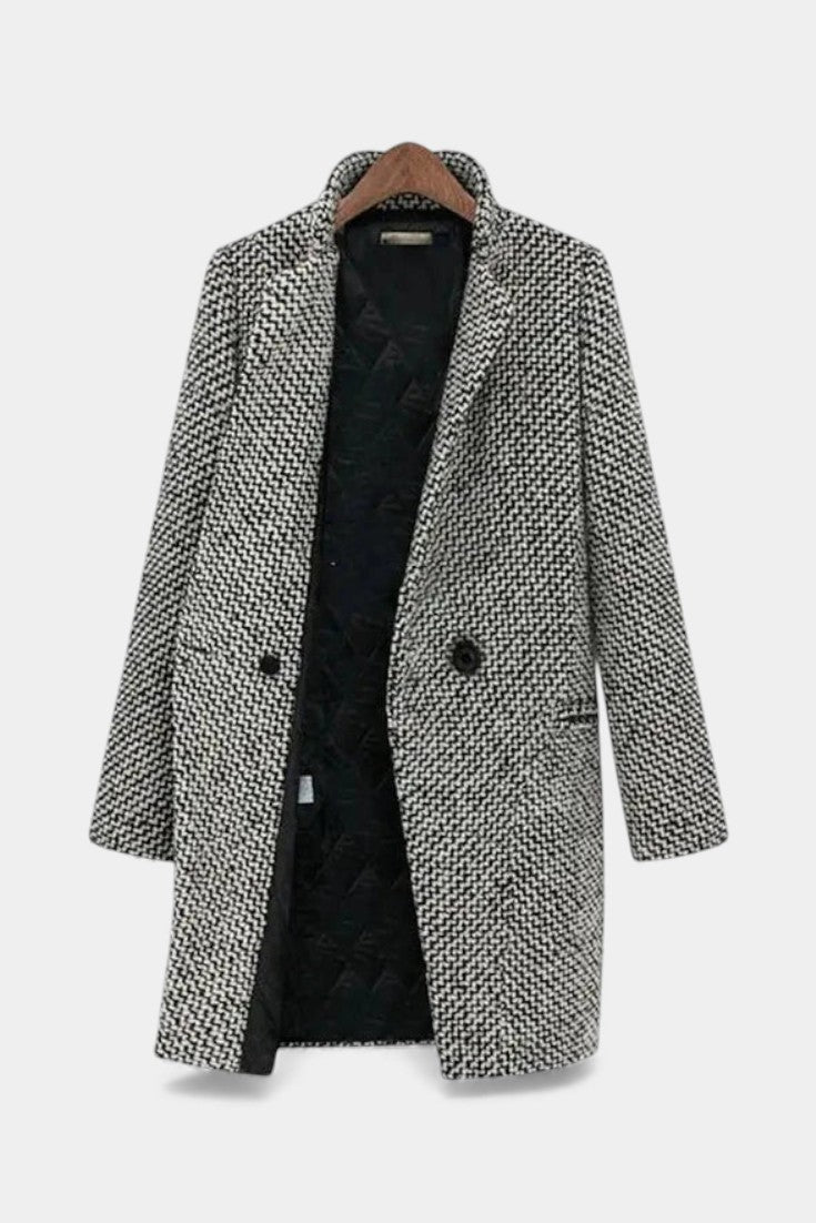 Yasmine - Manteau long texturé coupe ajustée