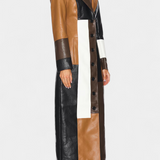 Nathalie - Manteau long à empiècements