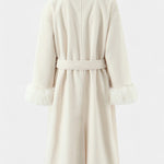 Geneviève - Manteau long à ceinture et col tailleur
