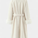 Geneviève - Manteau long à ceinture et col tailleur