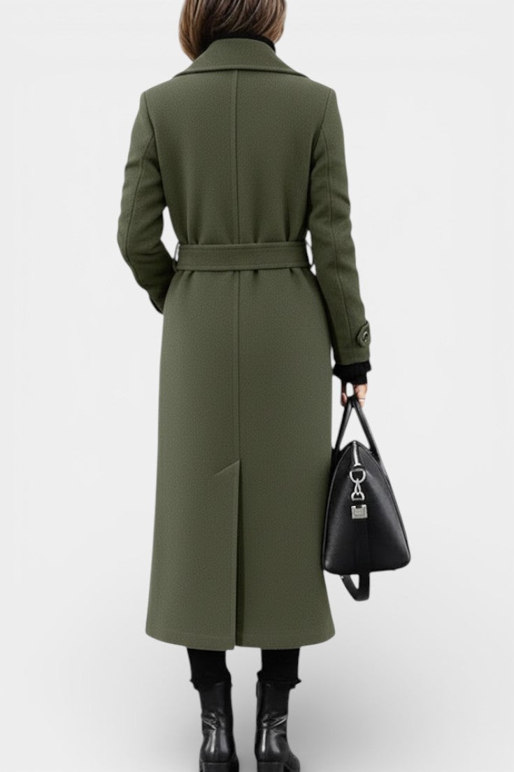 Rosabelle - Manteau long à double boutonnage coupe ajustée