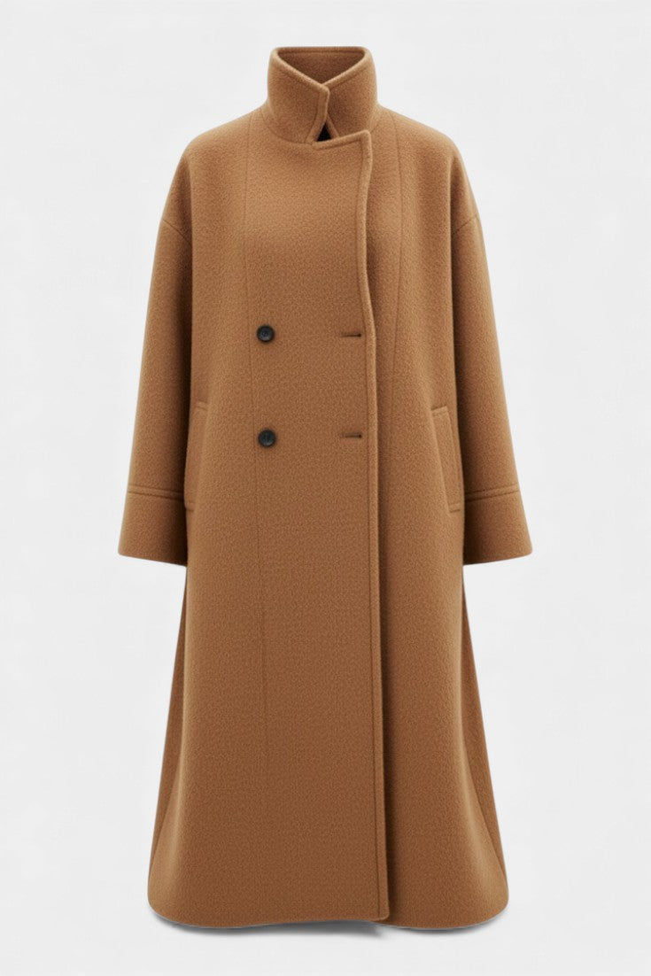 Cornélie - Manteau long oversize à double boutonnage