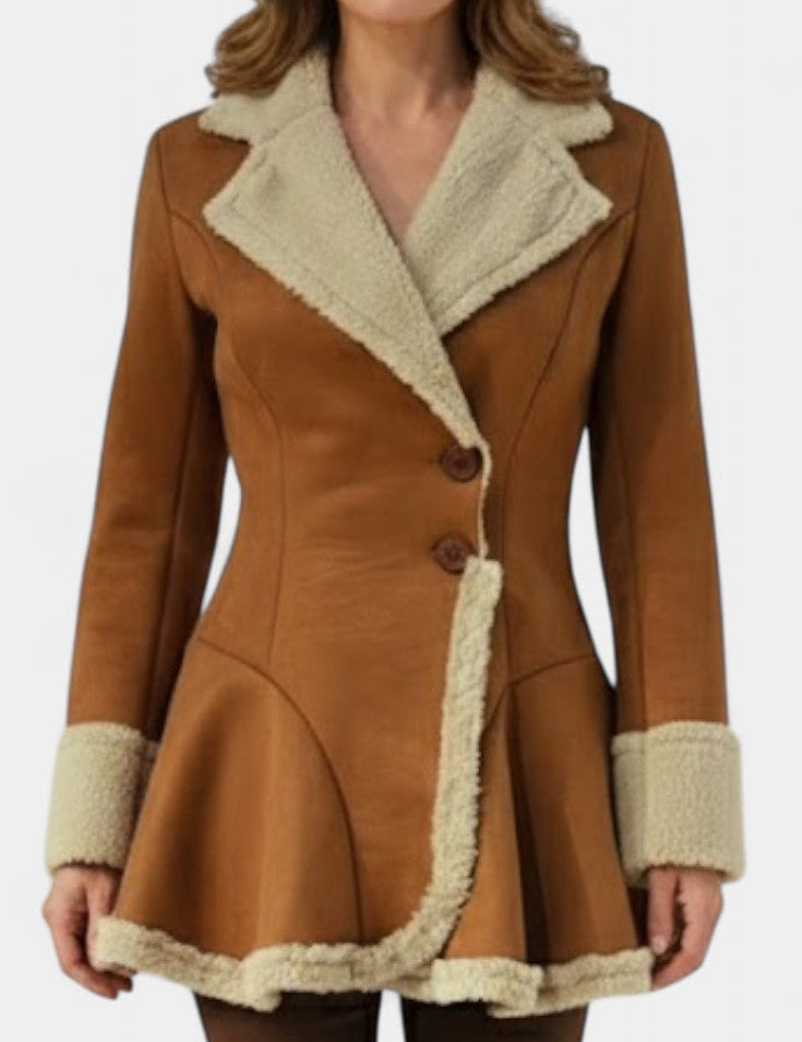 Agathe - Manteau cintré évasé à boutons
