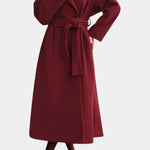 Éléonore - Manteau long portefeuille à ceinture