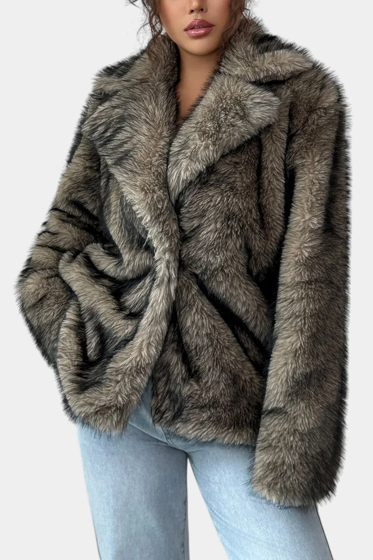 Noëlle - Manteau en peluche allure affirmée