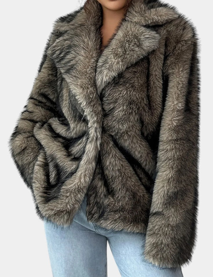 Noëlle - Manteau en peluche allure affirmée