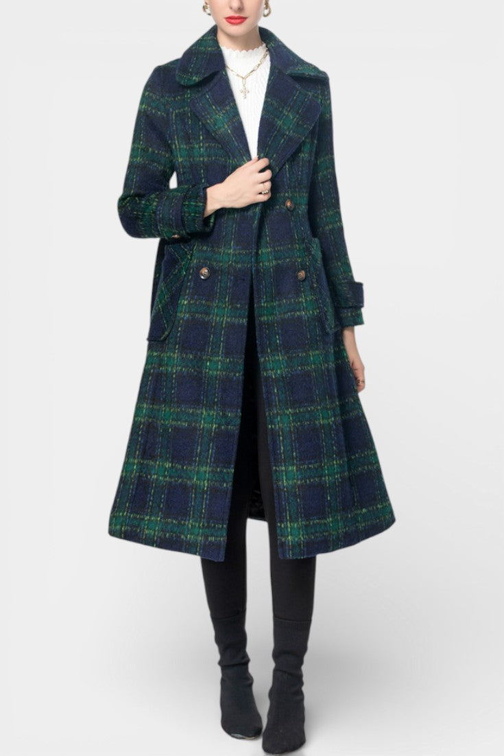 Isabelle - Manteau long à carreaux