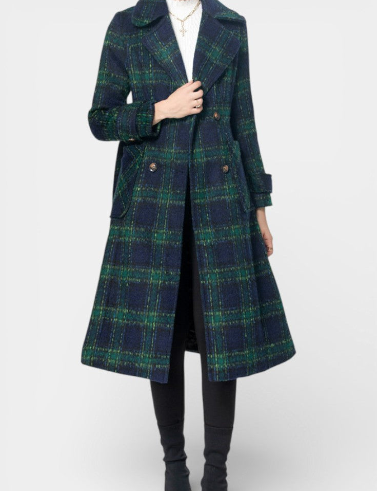 Isabelle - Manteau long à carreaux