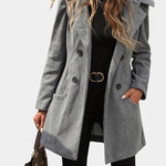 Ophélie - Manteau à capuche et double boutonnage