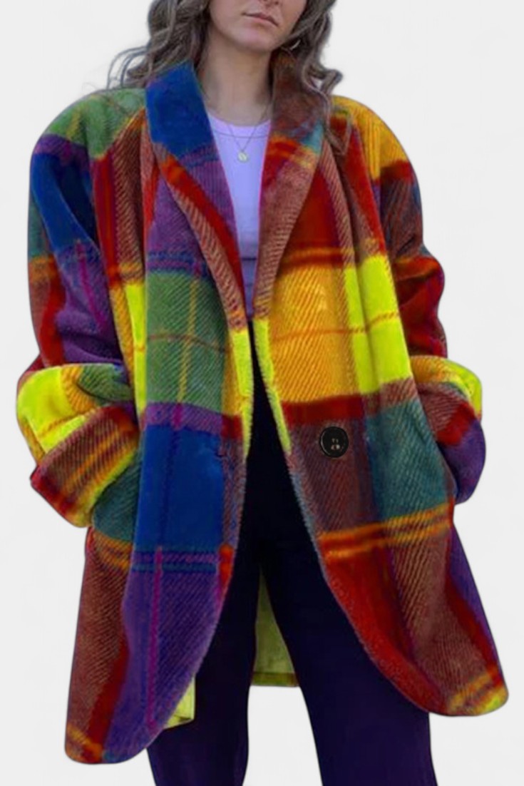 Romane - Manteau oversize à carreaux marqués