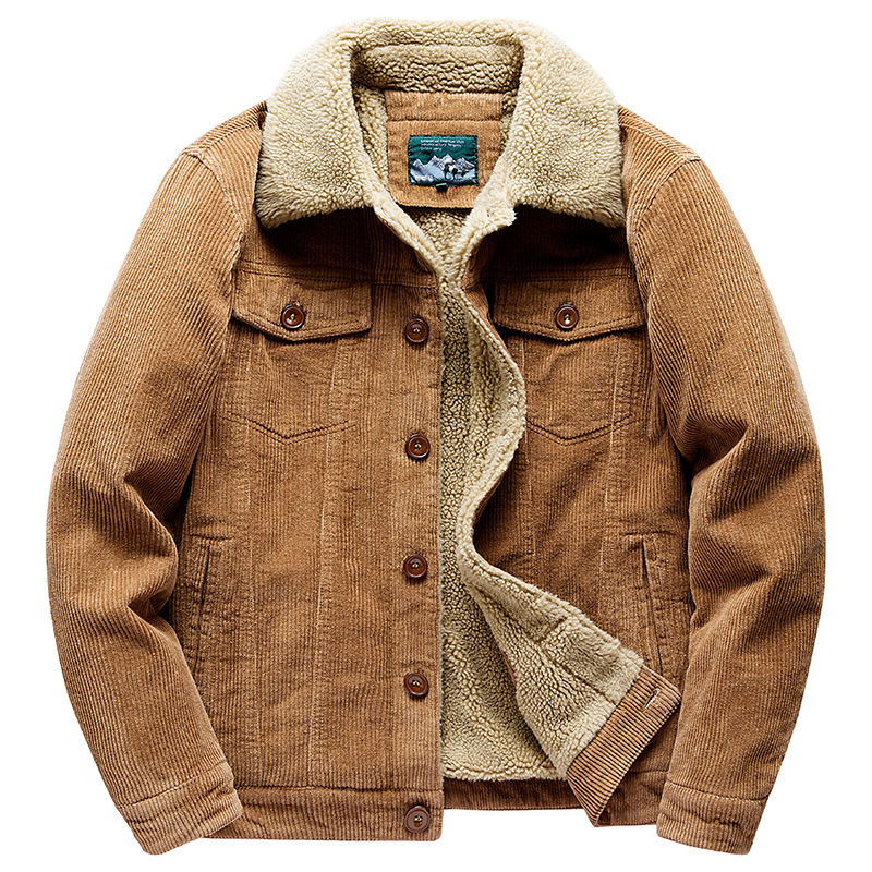 Mason Veste Trucker Homme – Velours Côtelé, Doublure Sherpa & Col Teddy
