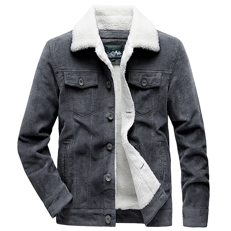 Mason Veste Trucker Homme – Velours Côtelé, Doublure Sherpa & Col Teddy
