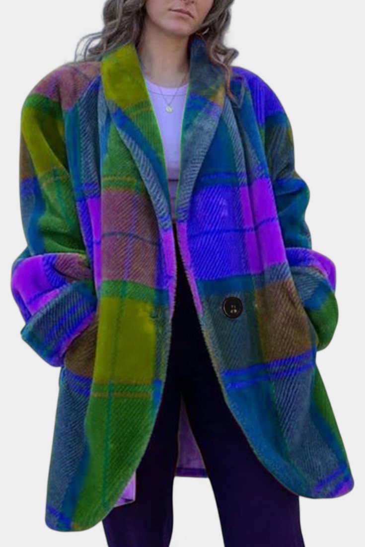 Romane - Manteau oversize à carreaux marqués