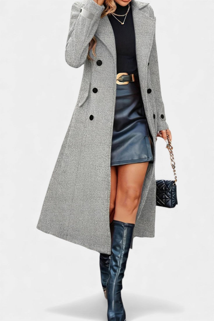 Philippine - Manteau long à double boutonnage et revers