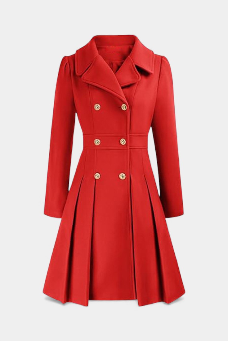 Aurélie - Manteau trapèze à double boutonnage