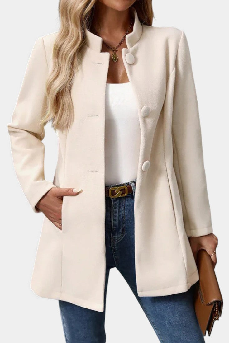 Pierrette - Manteau à col haut coupe ajustée