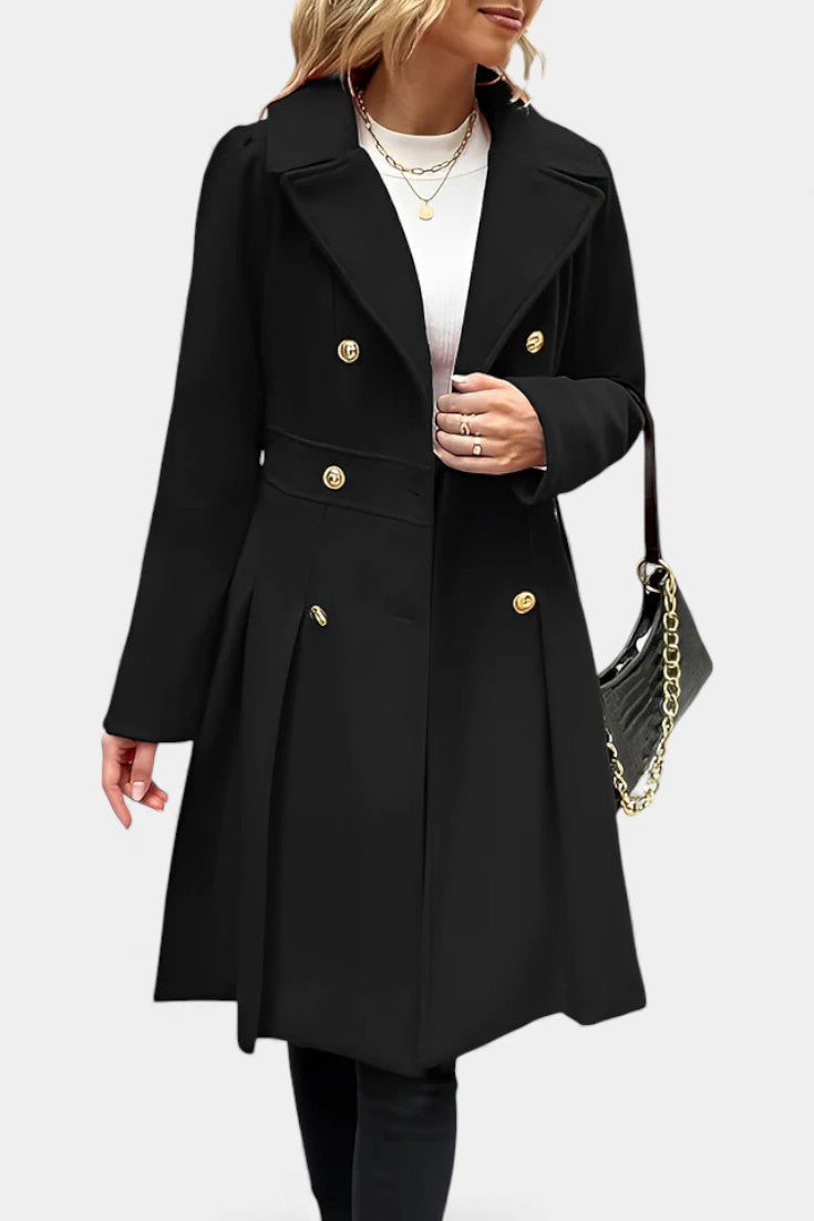 Aurélie - Manteau trapèze à double boutonnage