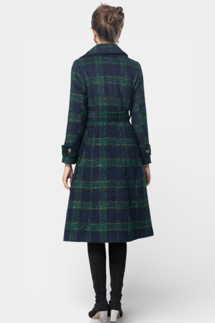 Isabelle - Manteau long à carreaux