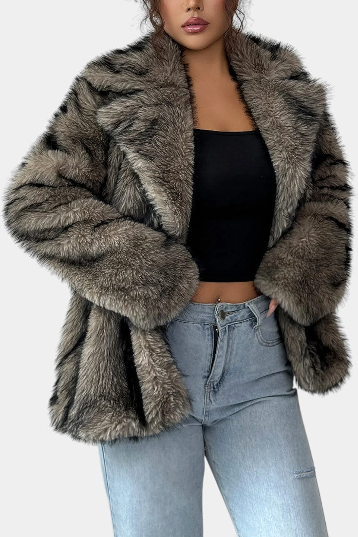 Noëlle - Manteau en peluche allure affirmée