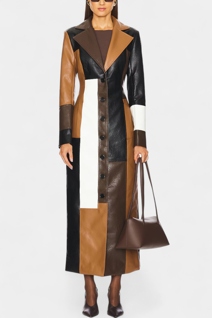 Nathalie - Manteau long à empiècements
