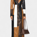 Nathalie - Manteau long à empiècements
