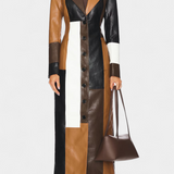 Nathalie - Manteau long à empiècements