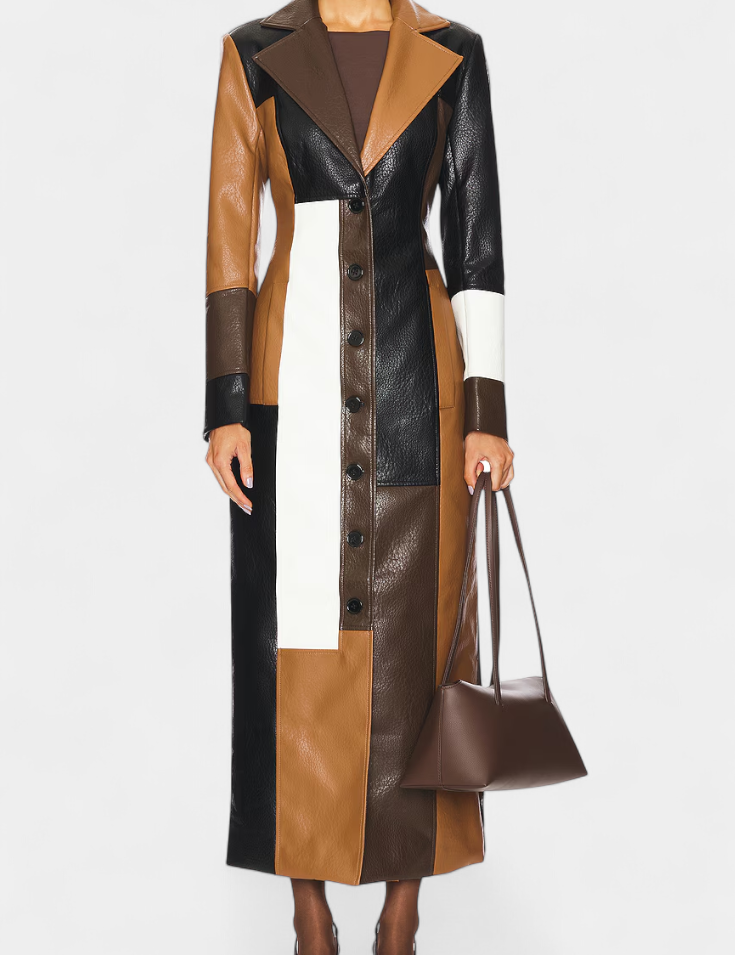 Nathalie - Manteau long à empiècements