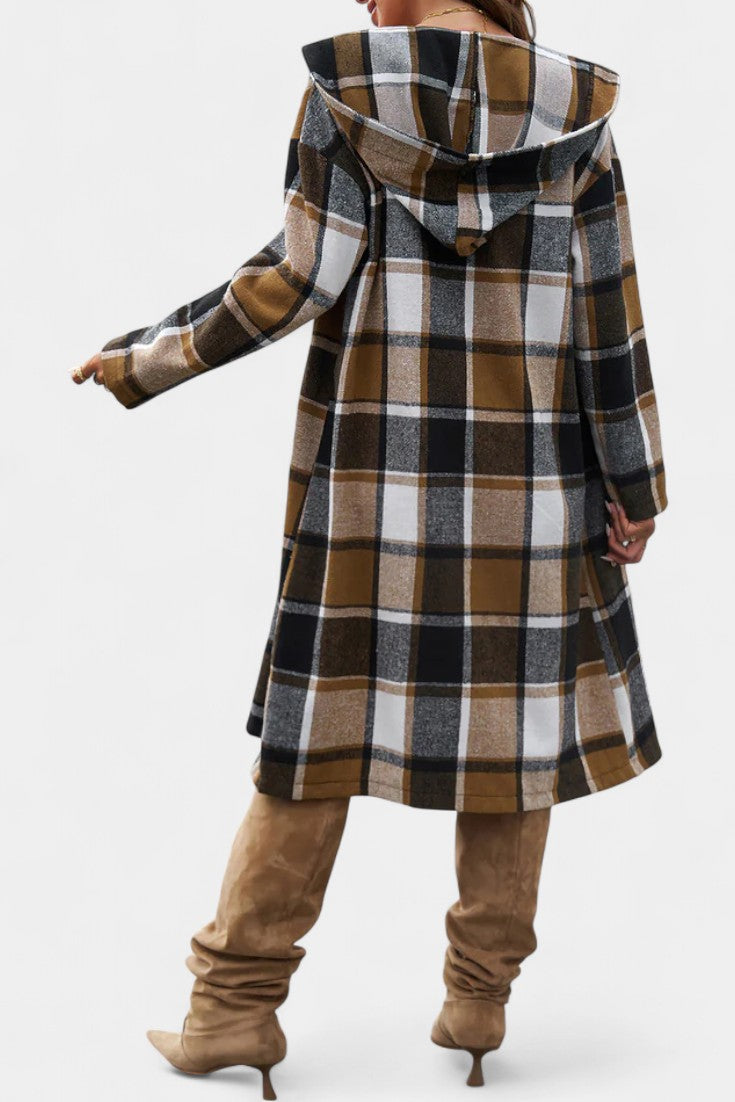 Odile - Veste à carreaux à capuche