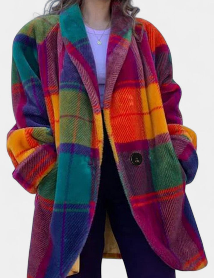 Romane - Manteau oversize à carreaux marqués