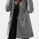 Ophélie - Manteau à capuche et double boutonnage