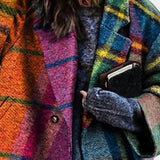 Roseline - Manteau à carreaux et col cranté
