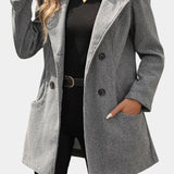 Ophélie - Manteau à capuche et double boutonnage