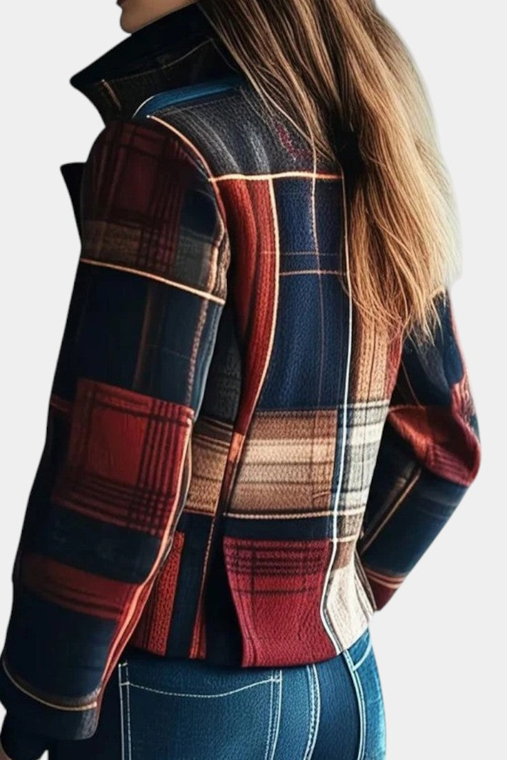 Emma - Veste courte à carreaux intemporelle