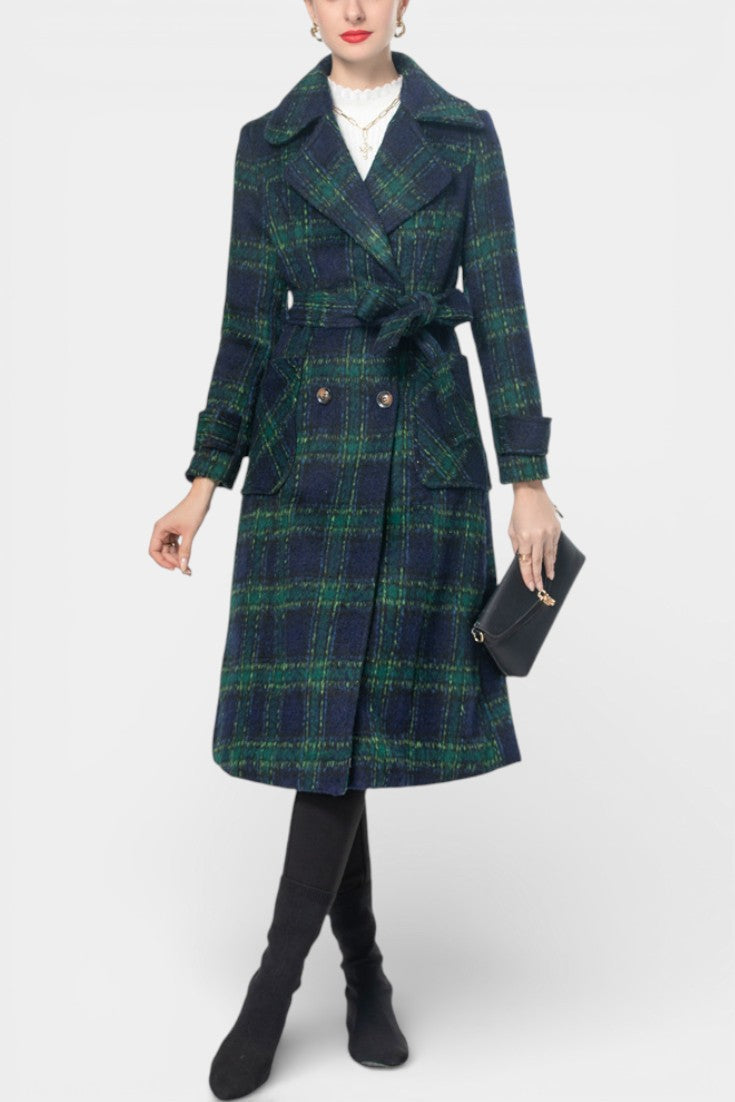 Isabelle - Manteau long à carreaux