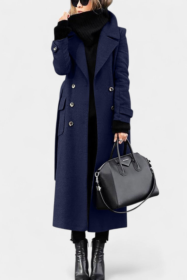 Rosabelle - Manteau long à double boutonnage coupe ajustée