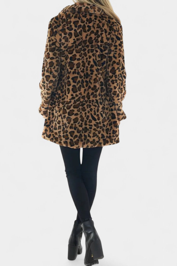 Nadine - Manteau long en peluche à capuche