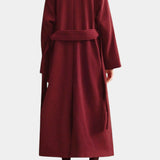 Éléonore - Manteau long portefeuille à ceinture