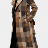 Fabienne - Manteau long à carreaux et ceinture