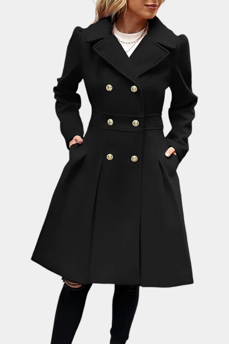 Aurélie - Manteau trapèze à double boutonnage