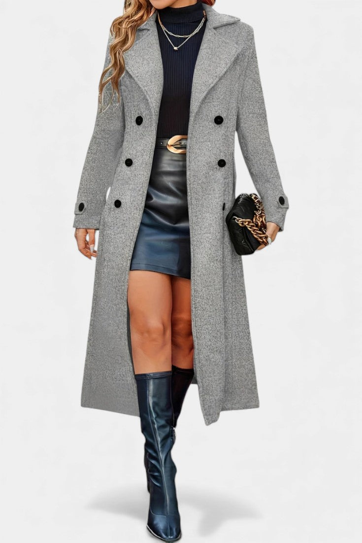 Philippine - Manteau long à double boutonnage et revers