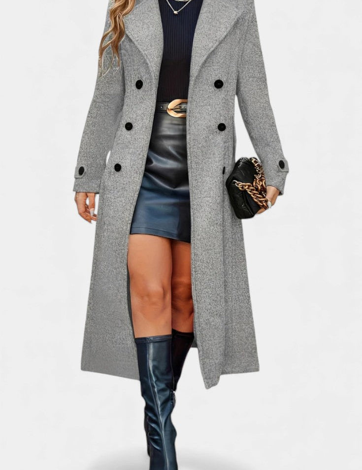 Philippine - Manteau long à double boutonnage et revers