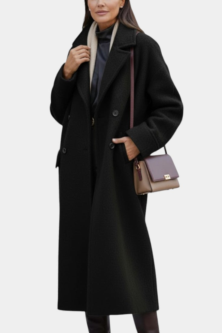 Cornélie - Manteau long oversize à double boutonnage