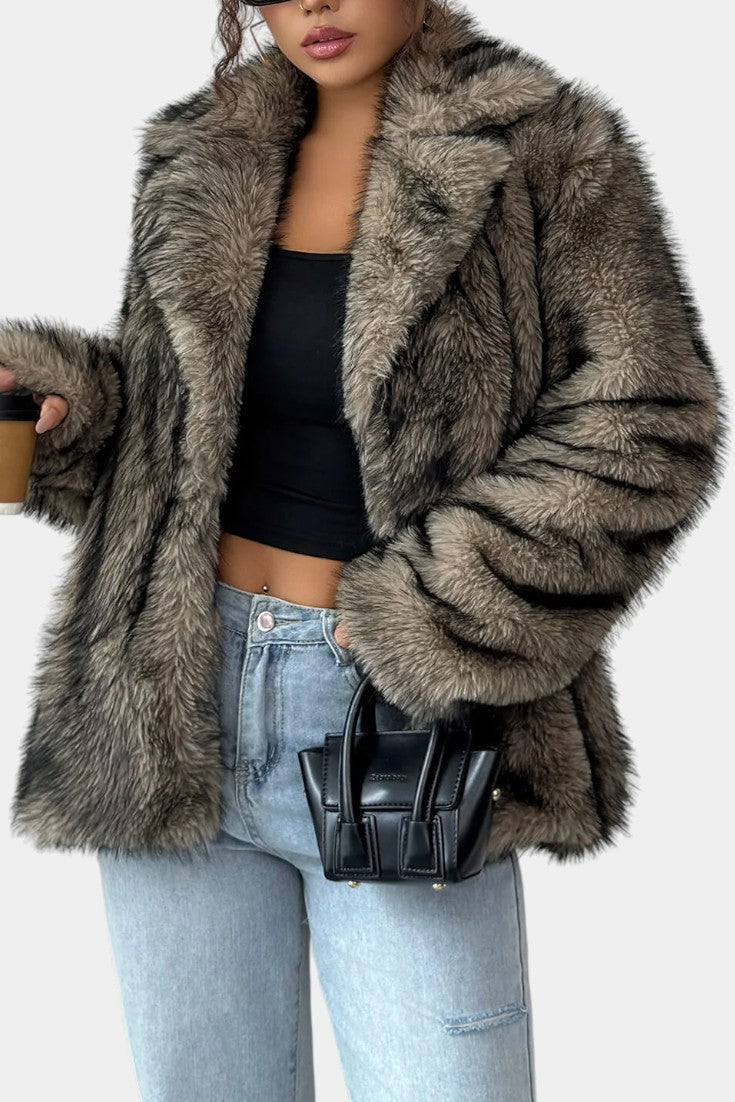 Noëlle - Manteau en peluche allure affirmée