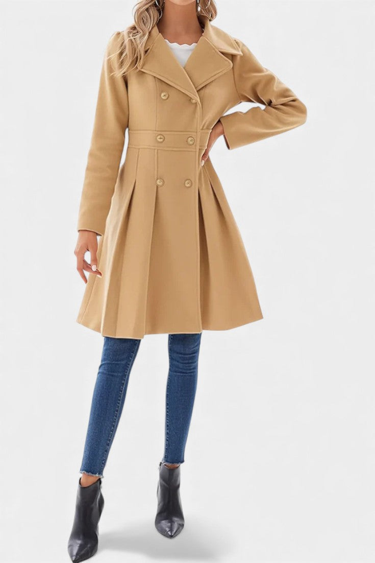 Aurélie - Manteau trapèze à double boutonnage