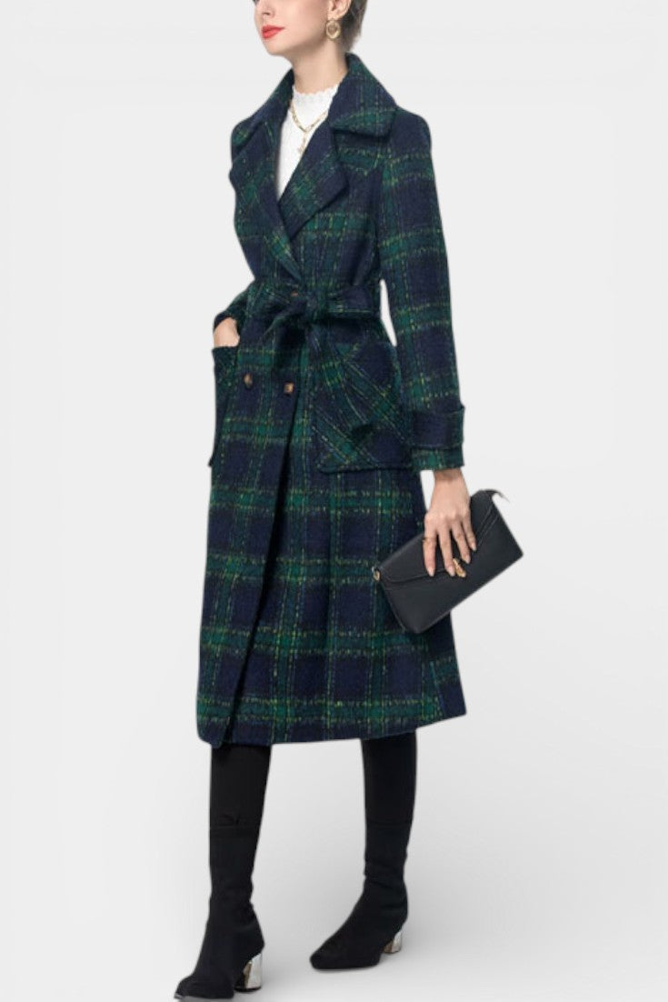 Isabelle - Manteau long à carreaux