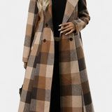 Fabienne - Manteau long à carreaux et ceinture