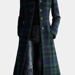 Valentine - Manteau midi à carreaux coupe ajustée