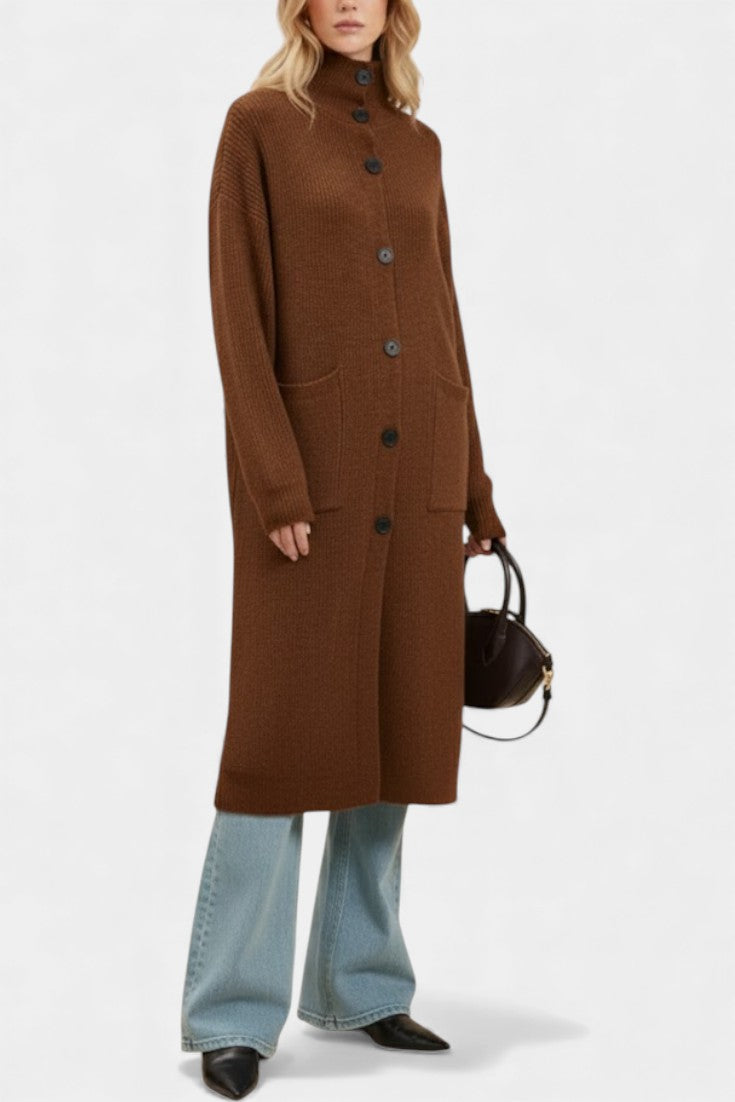 Amélie - Manteau long à col roulé